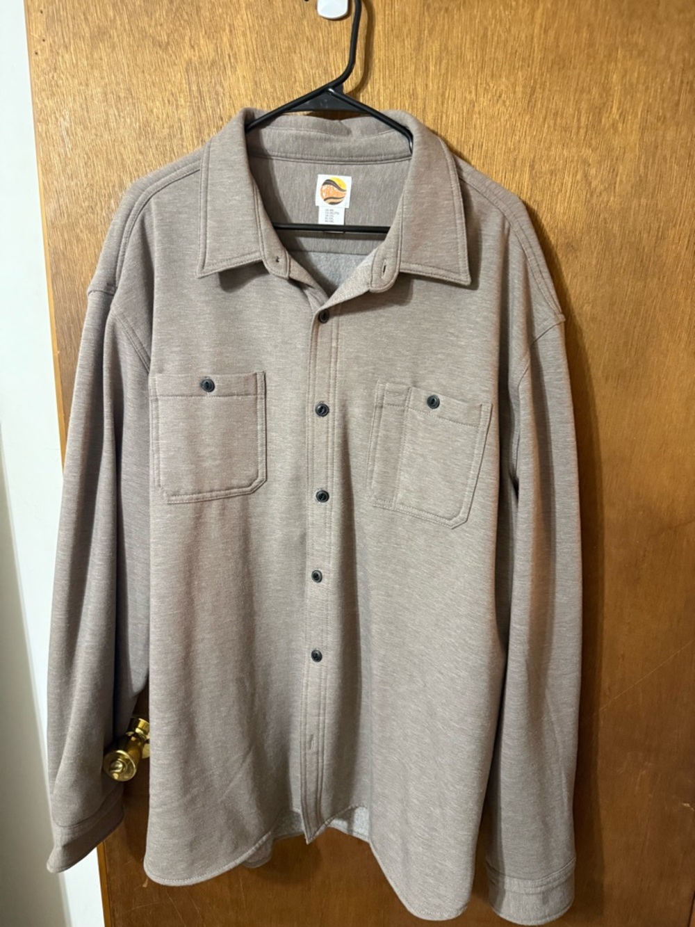 Neutral Taupe Button-Up Overshirt
